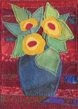 "Yellow Blooms" by Barbara Kaye Smith, Sparta WI - Fabric